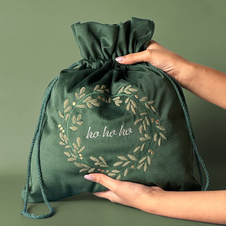 Ho Ho Ho Festive Sack bag (emerald)