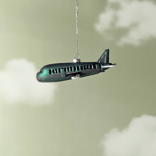Emerald Airplane Charm