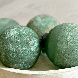 Smoked Green Glass Ornaments