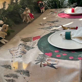 CHRISTMAS VILLAGE TABLE RUNNER