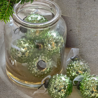 Neon Green Glass Ornaments