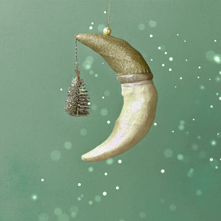 Whimsical fabric moon charm