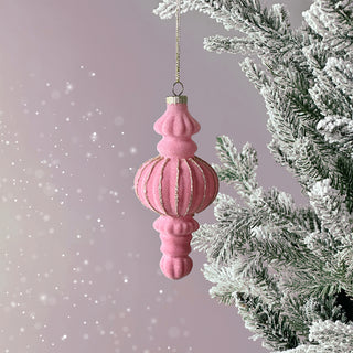 Blush Flocked Ornament