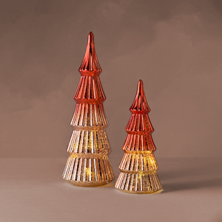 Radiant Mercury Glass Tree Set (Red)