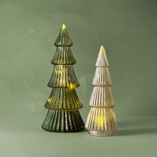 Radiant Mercury Glass Tree Set (Olive Gold)