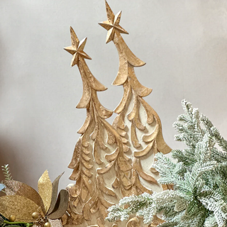 Golden Frost Wooden Christmas Trees