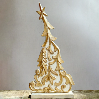 Golden Frost Wooden Christmas Trees