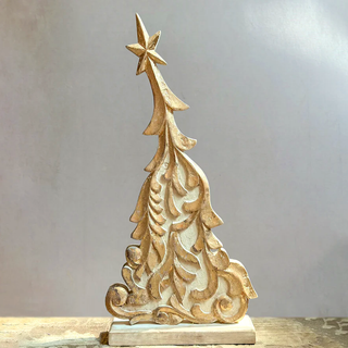 Golden Frost Wooden Christmas Trees