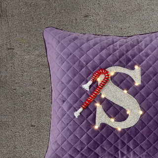 Lit up Initial Cushions (Candy Cane)