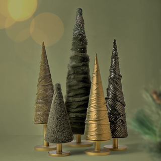 Glittering Olive Pinnacle Tree Set