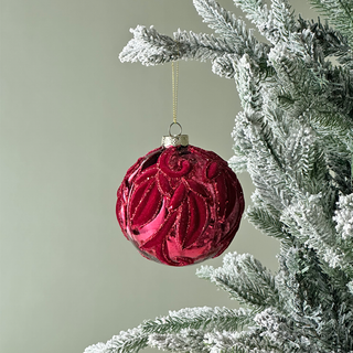 Velvet Frost Burgundy Ornament