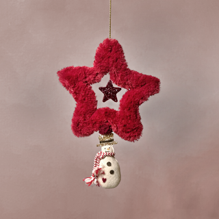 Fuzzy Starry Snowman Charm