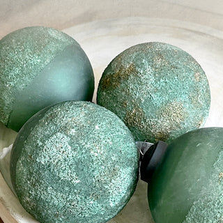 Smoked Green Glass Ornaments