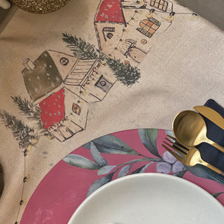 CHRISTMAS VILLAGE TABLE RUNNER