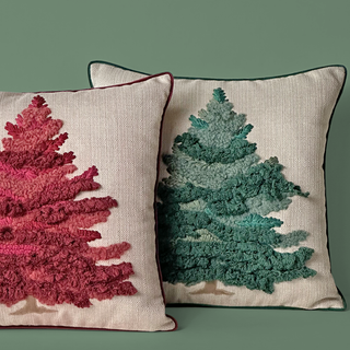 Textured Green Christmas Tree Cushion