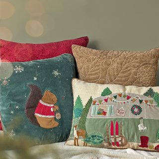 Festive Camper & Woodland Cushion Set