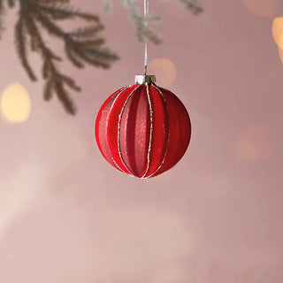 Red Velvet Luxe Flocked Bauble