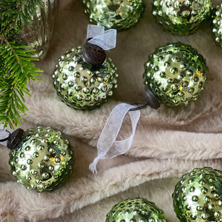 Neon Green Glass Ornaments