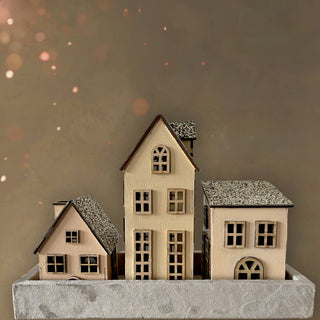 Glitter Putz Houses (set of 3)