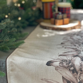 CHRISTMAS GARLAND TABLE RUNNER (SEPIA)