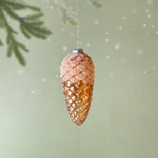 Amber Frost Pinecone Ornament