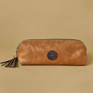 Faux Leather Pouch - Tan
