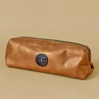 Faux Leather Pouch - Tan