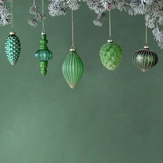 Holiday Green Ornaments (Set of 5)