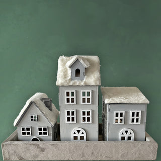 Snowy Putz Houses (Set of 3)