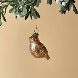 Golden Songbird Glass Charm