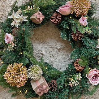 Floral Wreath (Peaches and Gold)